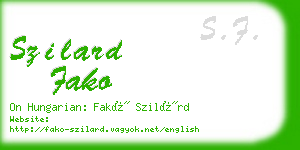 szilard fako business card